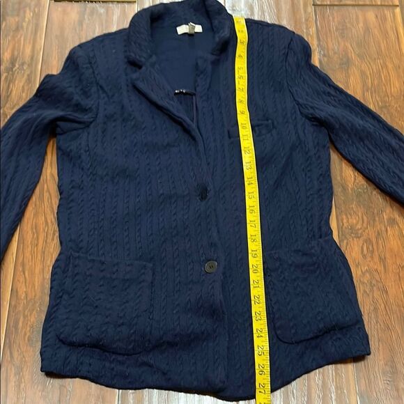 Joie Blue Alyshia Pockets Cardigan Blazer Modern Boho Office Preppy Academia - Picture 9 of 10